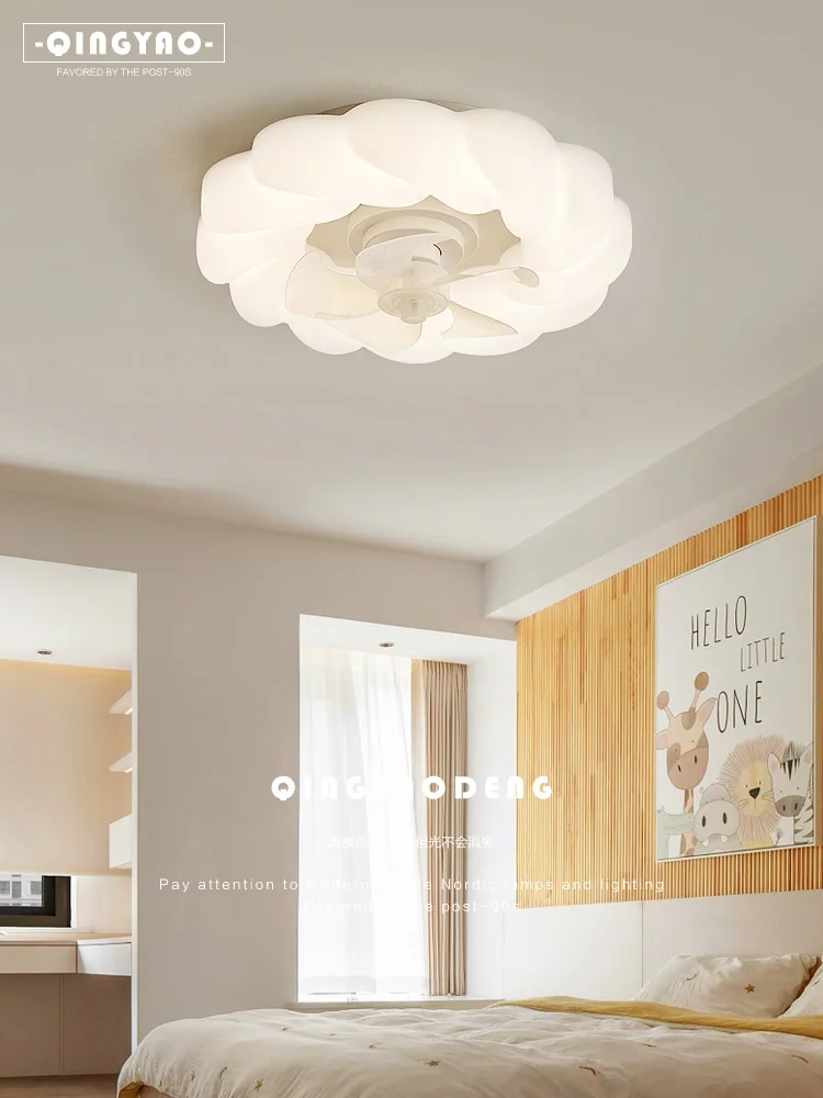 Потолок спальни в кремовом стиле HXL, Потолочные вентиляторы, Детская комната, Столовая, Вентилятор для главной спальни, лампа Изображение 3