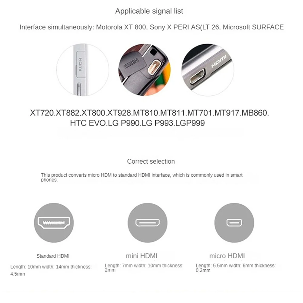 Преобразователь кабельного разъема Micro Adapter Type D Micro Mini от мужчины к женщине для Microsoft Surface RT HDTV gamer Изображение 2