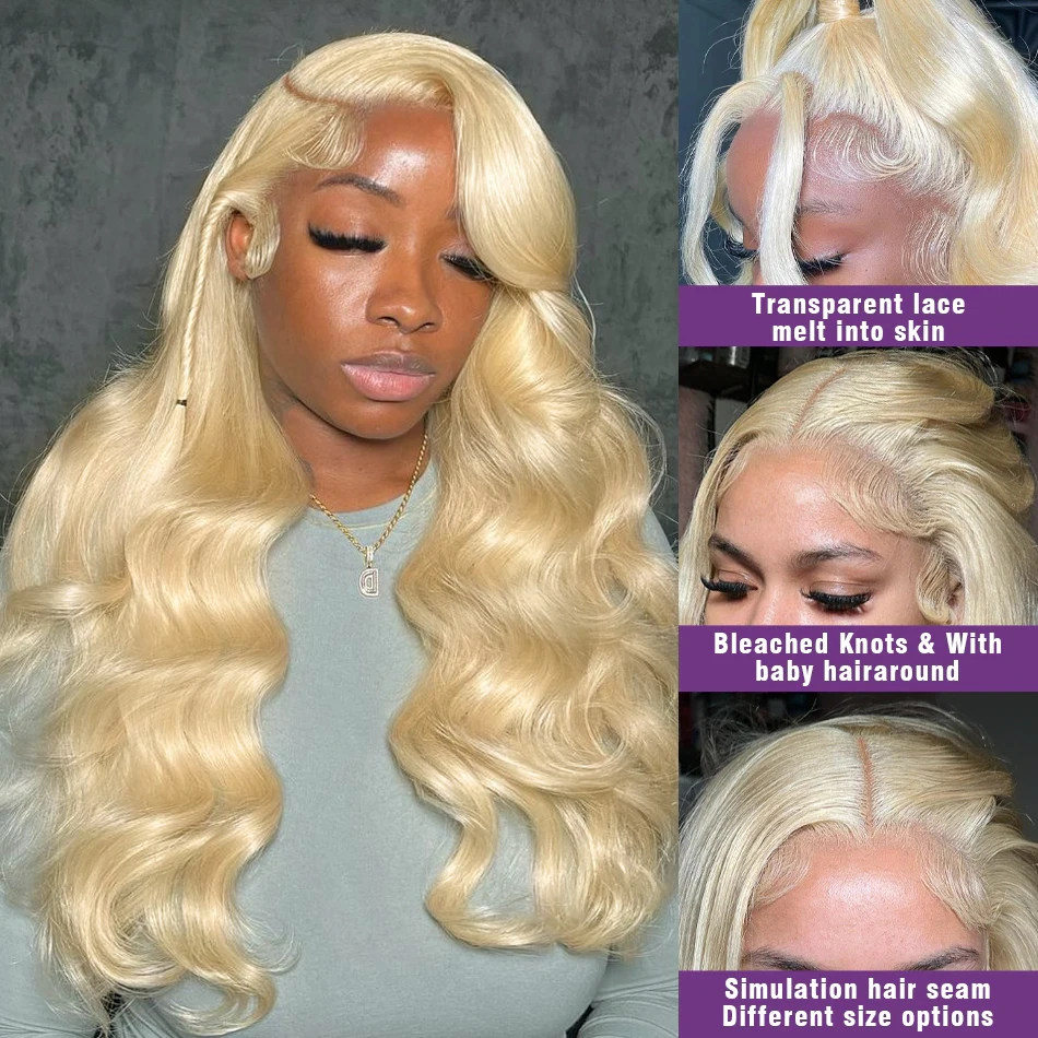 Прозрачный 613 Объемная Волна 13x6 HD Синтетические Волосы На Кружеве Человеческих Волос Парик Цвет Предварительно Выщипанный 250% 13x4 Медовый Блонд Синтетические Волосы На Кружеве Парики Для Женщин Изображение 3
