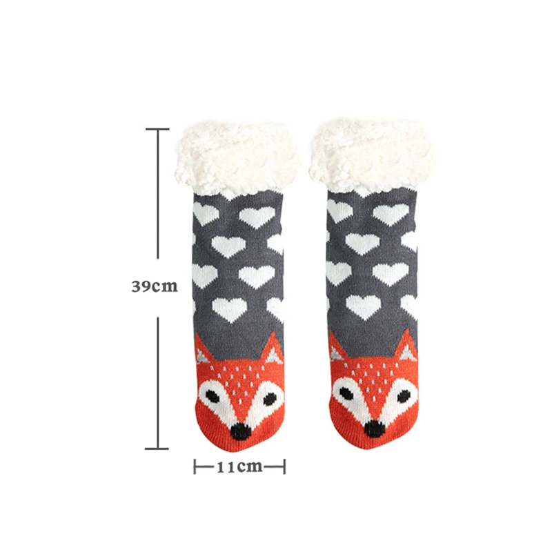 Рождественские носки для женщин, осень-зима, утепленные Домашние тапочки для сна, носки для ног, шерстяные противоскользящие носки Happy Socks, подарки Изображение 1