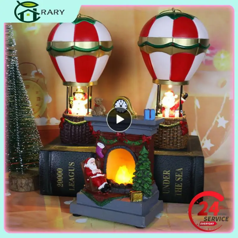 Рождественские украшения из смолы, светящийся старик, снеговик, камин, Маленькая ночная лампа, Рождественский микроландшафт, Украшения, подарок Изображение 0