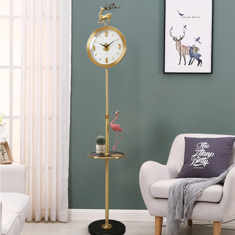Роскошные латунные напольные часы украшение домашней гостиной большие часы современная простая и тихая творческая личность Shi Ying clock. Изображение 0