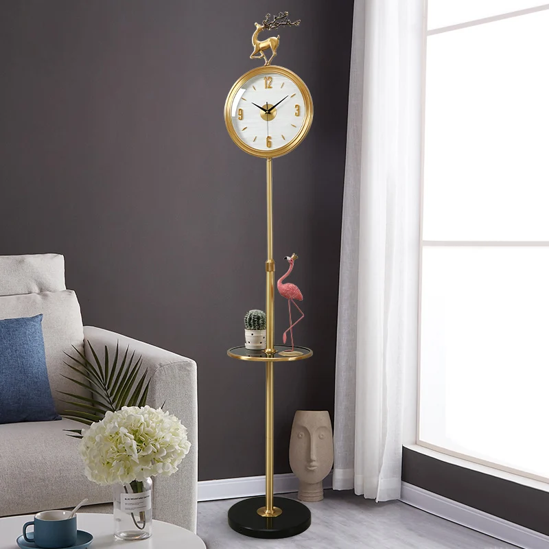 Роскошные латунные напольные часы украшение домашней гостиной большие часы современная простая и тихая творческая личность Shi Ying clock. Изображение 1