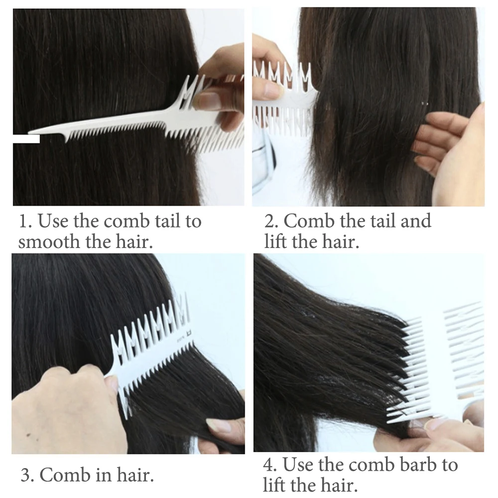 Салонный инструмент для укладки волос: Профессиональная расческа для волос + кисточка для подсветки + градинка из крысиного хвоста для окрашивания волос Изображение 1