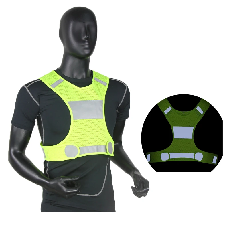 Светоотражающий жилет для самообороны, средства безопасности для велосипеда, отражатель флуоресцентно-желтого цвета, защитная одежда для строительной площадки Изображение 1