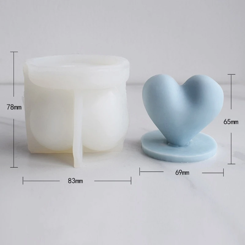 Силиконовая форма с 3D сердечком, сердце любви с основой из смолы, форма для домашнего декора из мыла своими руками Изображение 5