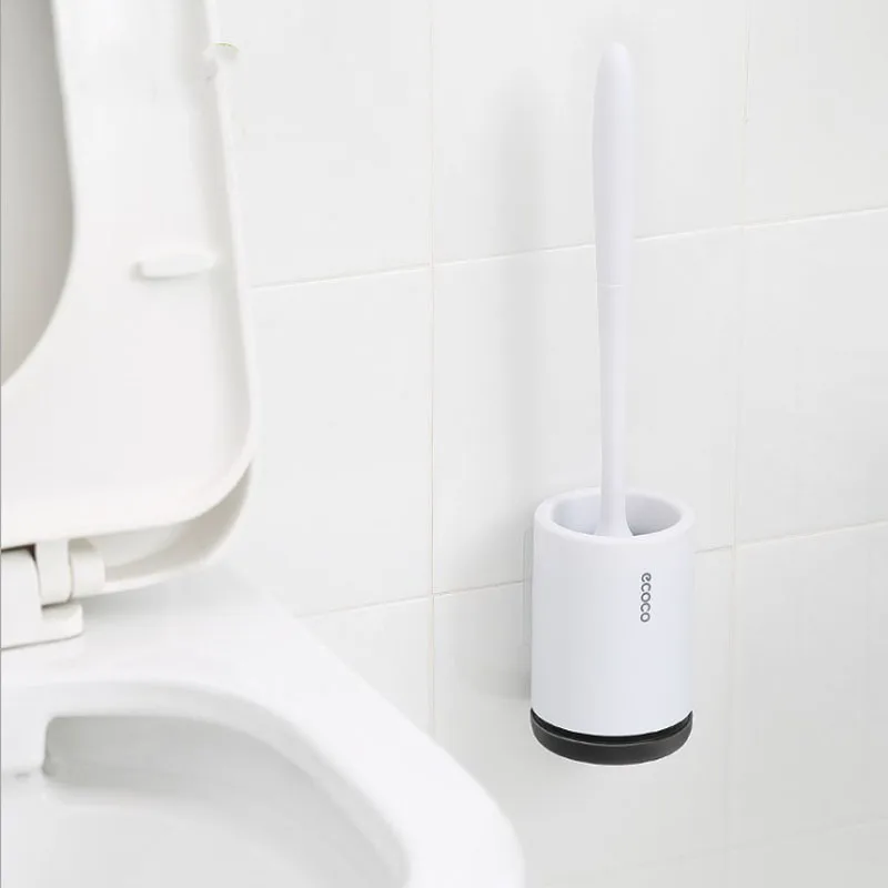 Силиконовая щетка для унитаза и держатель, быстросохнущая щетка для чистки, инструменты для туалета, бытовой туалет, аксессуары для ванной комнаты Изображение 3