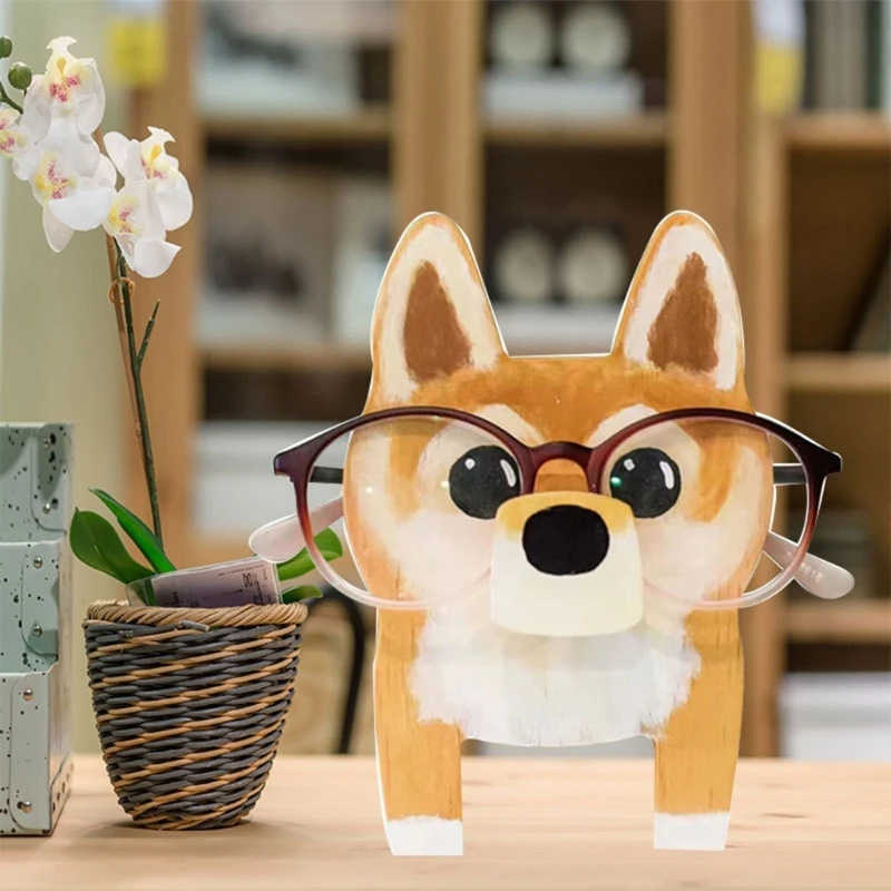 Симпатичная подставка для очков в форме животного, деревянный держатель для очков с животными, собаки Изображение 3