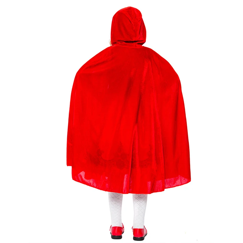 Сказки Красная Шапочка косплей костюм Красная Шапочка Платье-накидка Костюмы для девочки Женская вечеринка на Хэллоуин Изображение 5