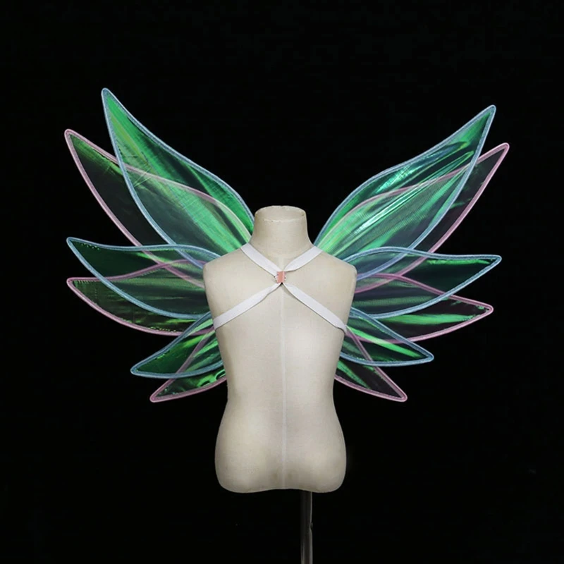 Сказочный ангел с крыльями бабочки, маскарадный костюм для девочек, аксессуары для косплея Изображение 2