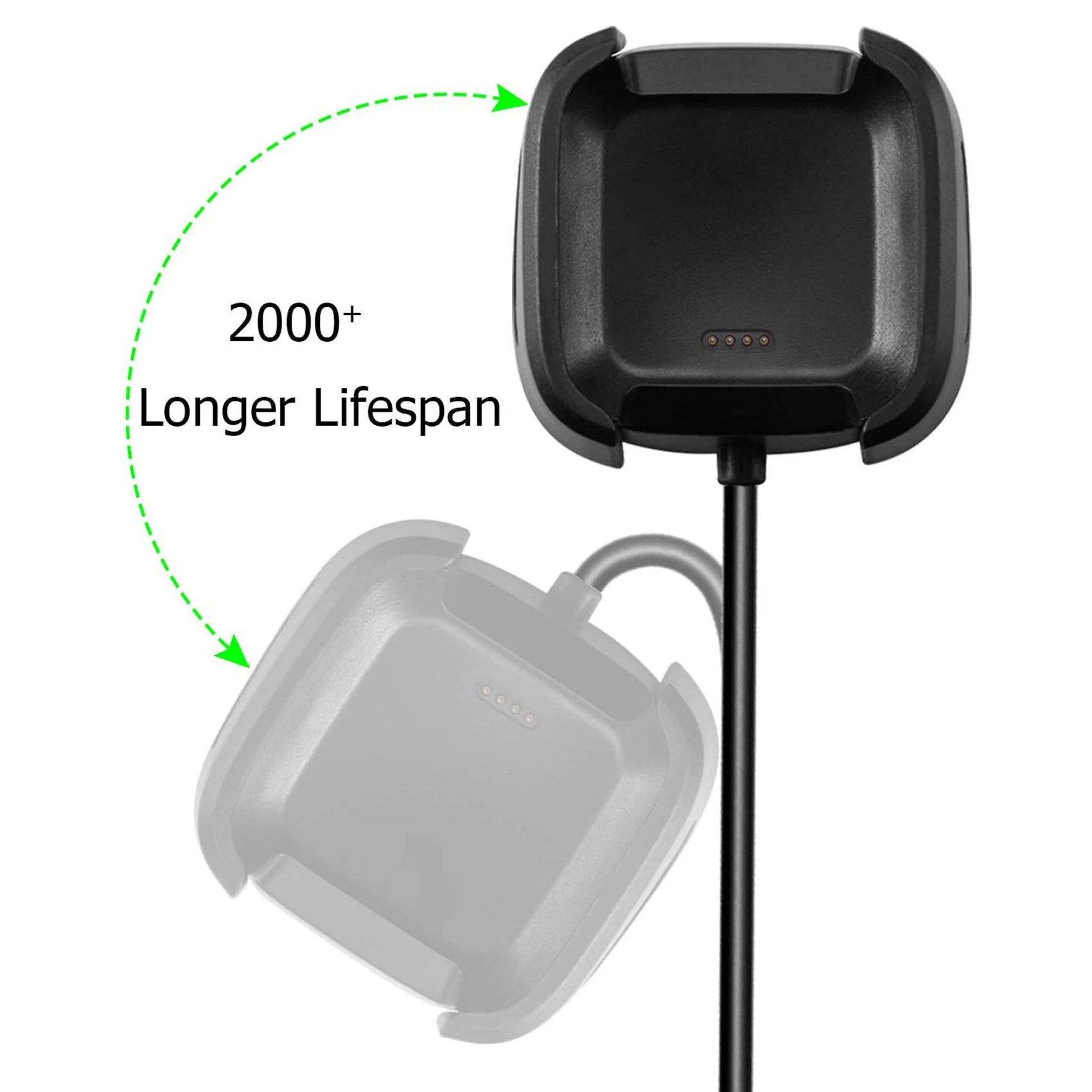 Совместимое зарядное устройство для 2-х человек, сменный USB-кабель для зарядки 2-х аксессуаров для смарт-часов Изображение 4