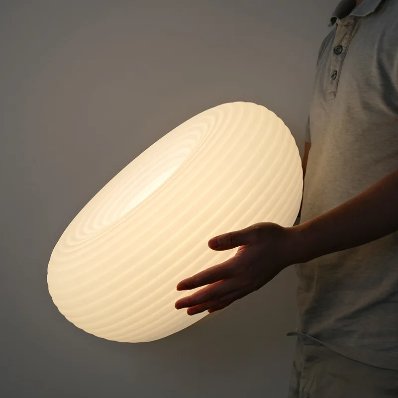 Современный простой потолочный светильник из белого полиэтилена, светодиодное затемняющее освещение, светильник для спальни, гостиной, кабинета Изображение 1