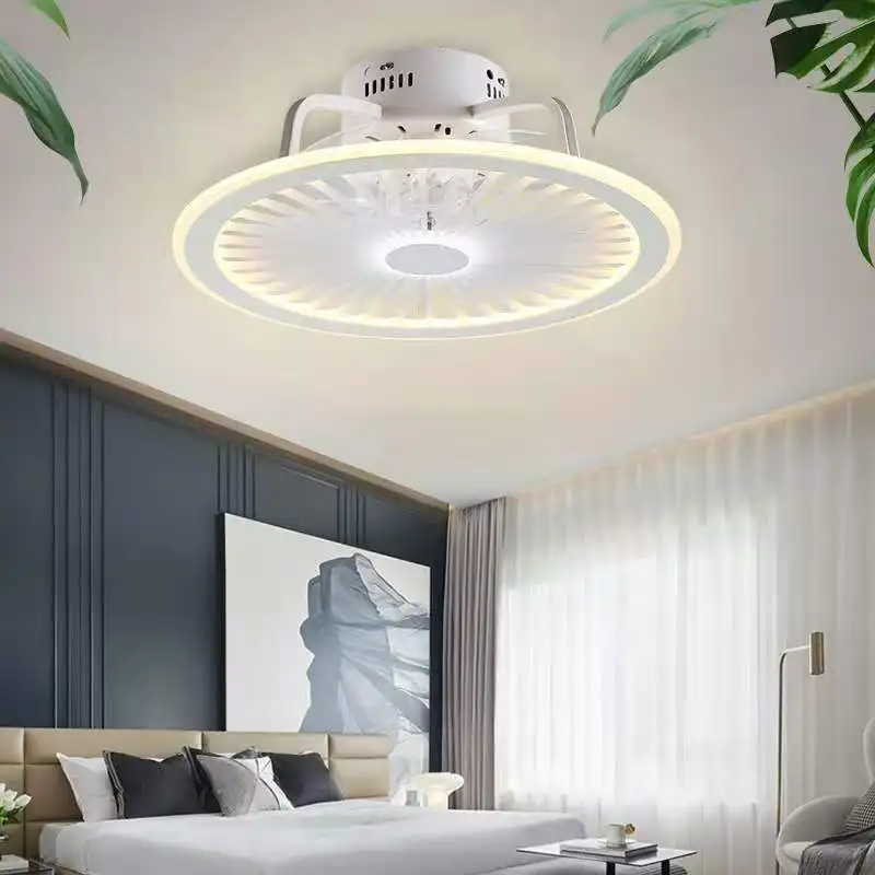 Современный светодиодный потолочный вентилятор в спальне, креативный кабинет, столовая, 3 цвета, вентилятор с дистанционным управлением Изображение 0