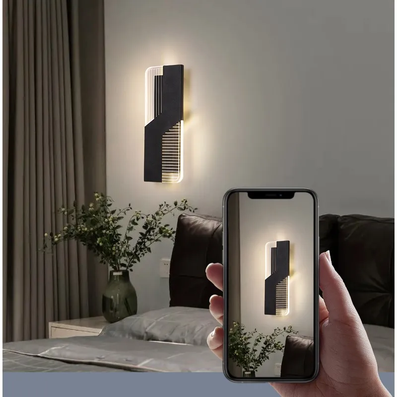 Современный скандинавский светодиодный минималистичный настенный светильник для спальни, гостиной, столовой, коридора, фона для прохода, настенных светильников в домашнем стиле Изображение 0