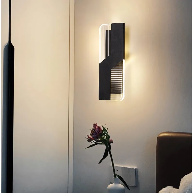 Современный скандинавский светодиодный минималистичный настенный светильник для спальни, гостиной, столовой, коридора, фона для прохода, настенных светильников в домашнем стиле Изображение 1