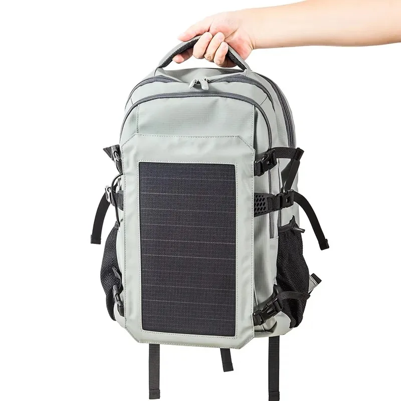 Солнечный рюкзак с Usb-портом для зарядки Водонепроницаемый дорожный ноутбук Изображение 1