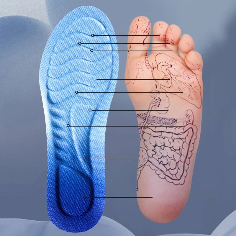 Спортивные стельки с технологией 4D Cloud для обуви, подошва из искусственной кожи, мягкая дышащая амортизирующая подушка, ортопедические стельки для бега Изображение 0