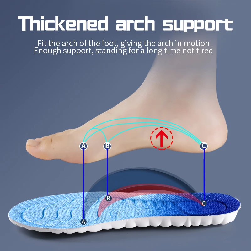 Спортивные стельки с технологией 4D Cloud для обуви, подошва из искусственной кожи, мягкая дышащая амортизирующая подушка, ортопедические стельки для бега Изображение 5
