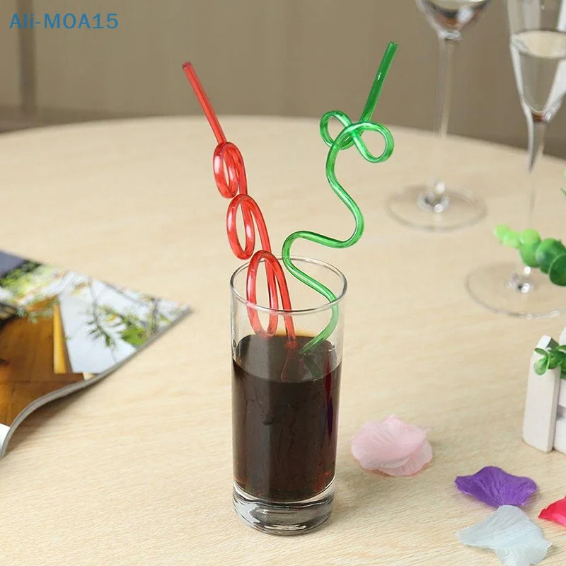 Сумасшедшее уникальное украшение Глупые пластиковые соломинки для питья Bluk 10 стилей для ежедневных вечеринок, праздничных коктейлей с комочками воды Изображение 5