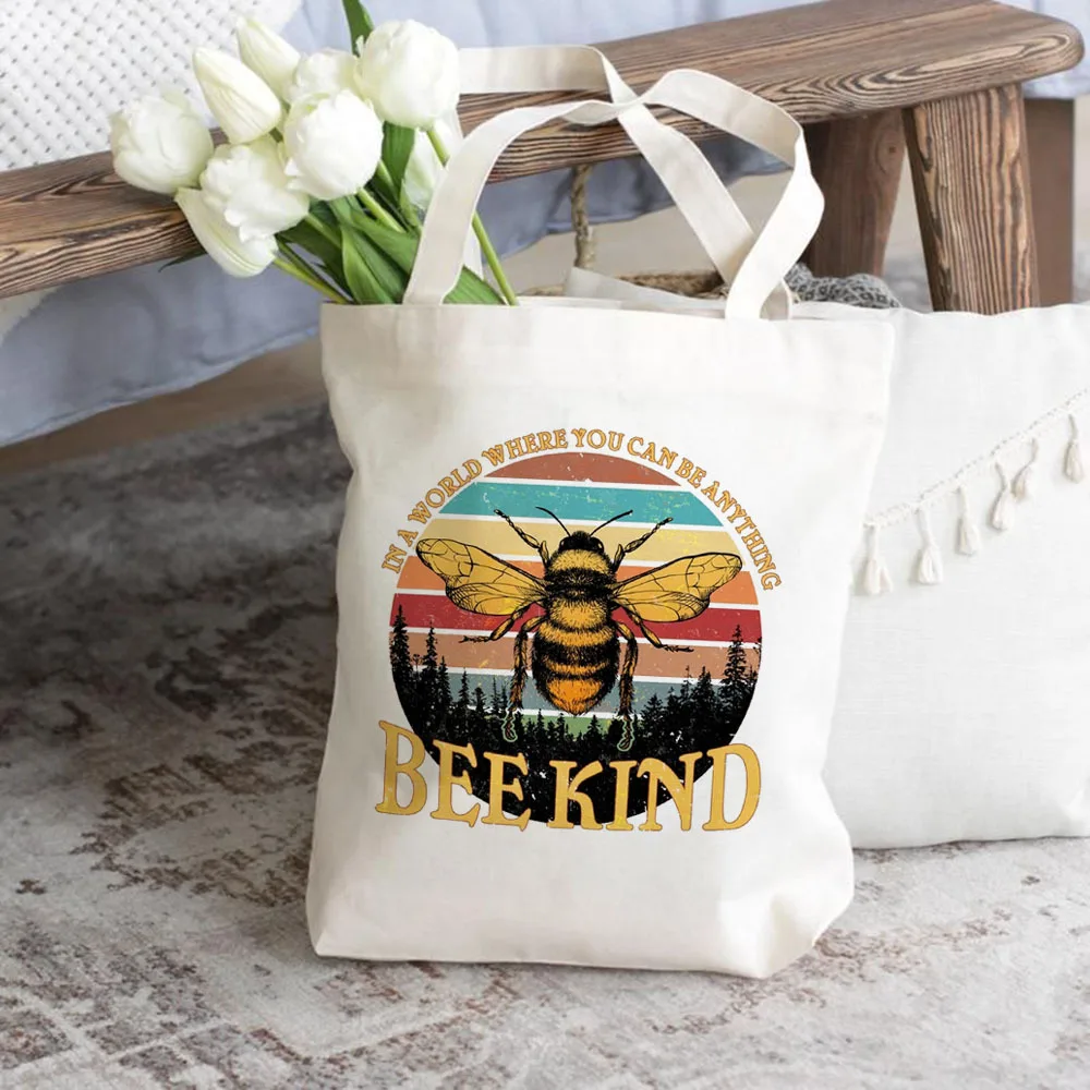 Сумки Let it Bee, женские Мужские сумки для покупок, дизайнерские сумки, модные повседневные сумки через плечо с милой пчелиной печатью Изображение 0