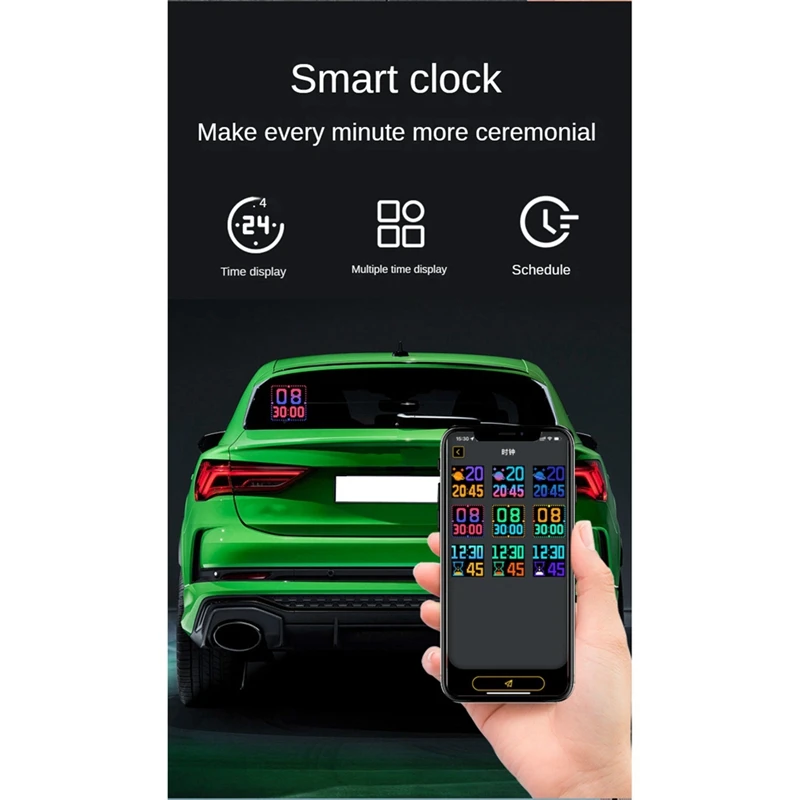 Умный светодиодный Пиксельный дисплей Автомобильный Светодиодный Экран Bluetooth APP Control Полноцветный 32X32 На Заднем Стекле автомобиля Изображение 2