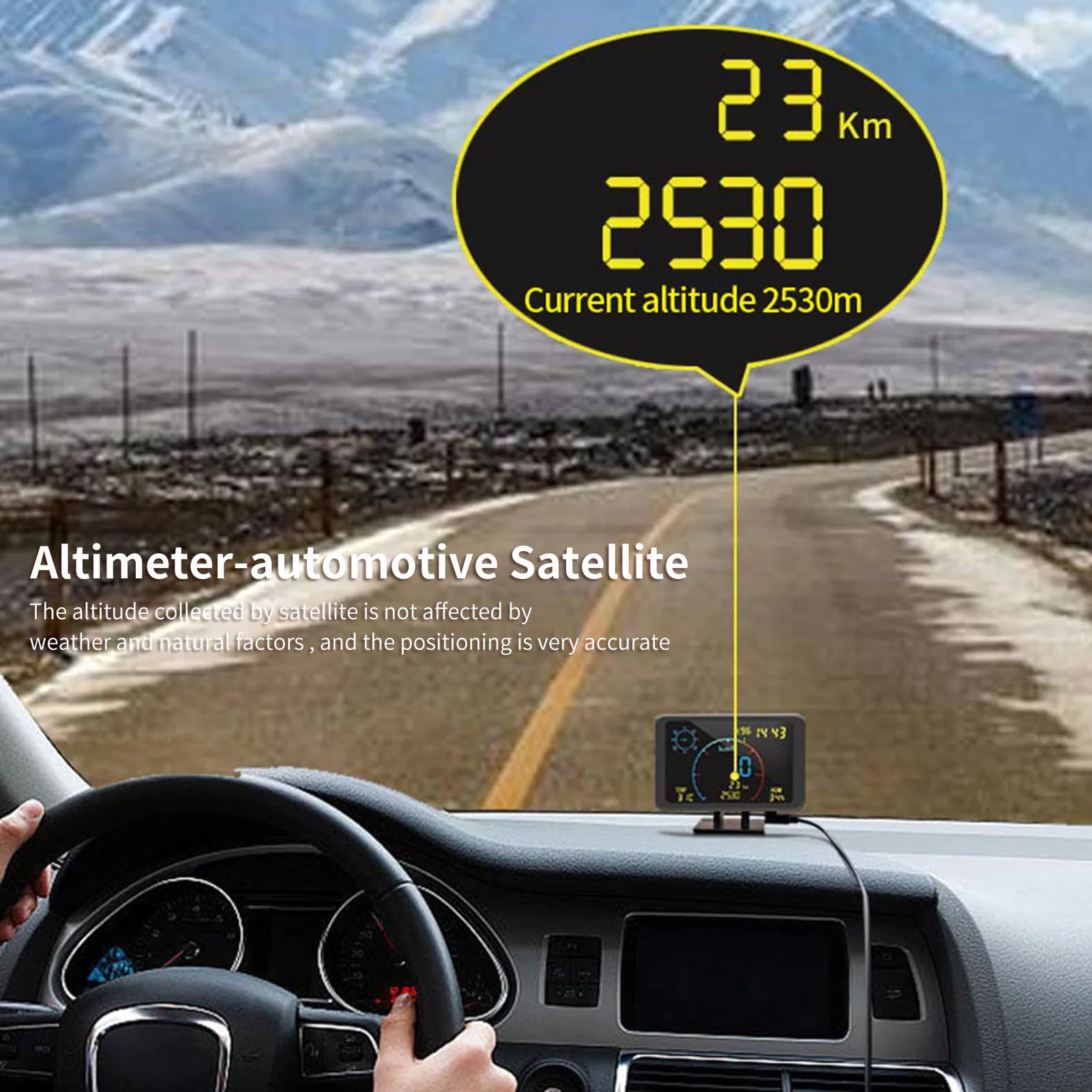 Цифровой GPS спидометр, одометр, 4,7-дюймовый ЖК-дисплей, HUD-дисплей с сигнализацией о превышении скорости для всех транспортных средств напряжением 5-24 В Изображение 0