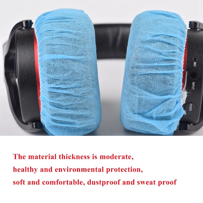 Чехлы для наушников из гибкой ткани с 100 шт одноразовых гигиенических подушечек для ушей, амбушюры Изображение 3