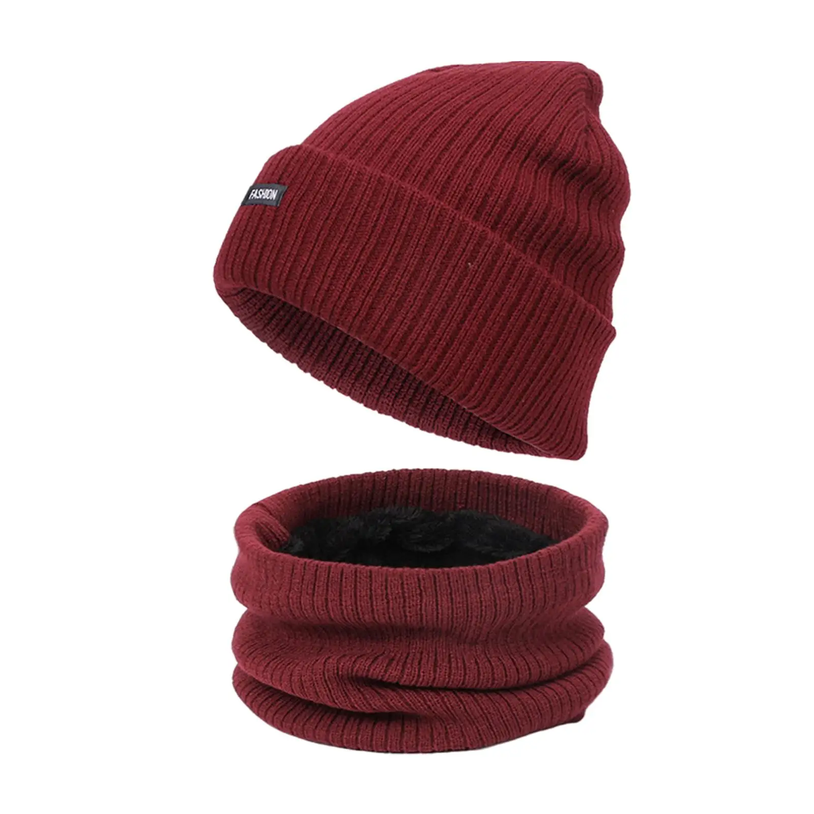 шапка-шарф для мужчин и женщин, комплект из 2 предметов, зимняя шапка-шарф, теплая вязаная шапка с черепом Изображение 1