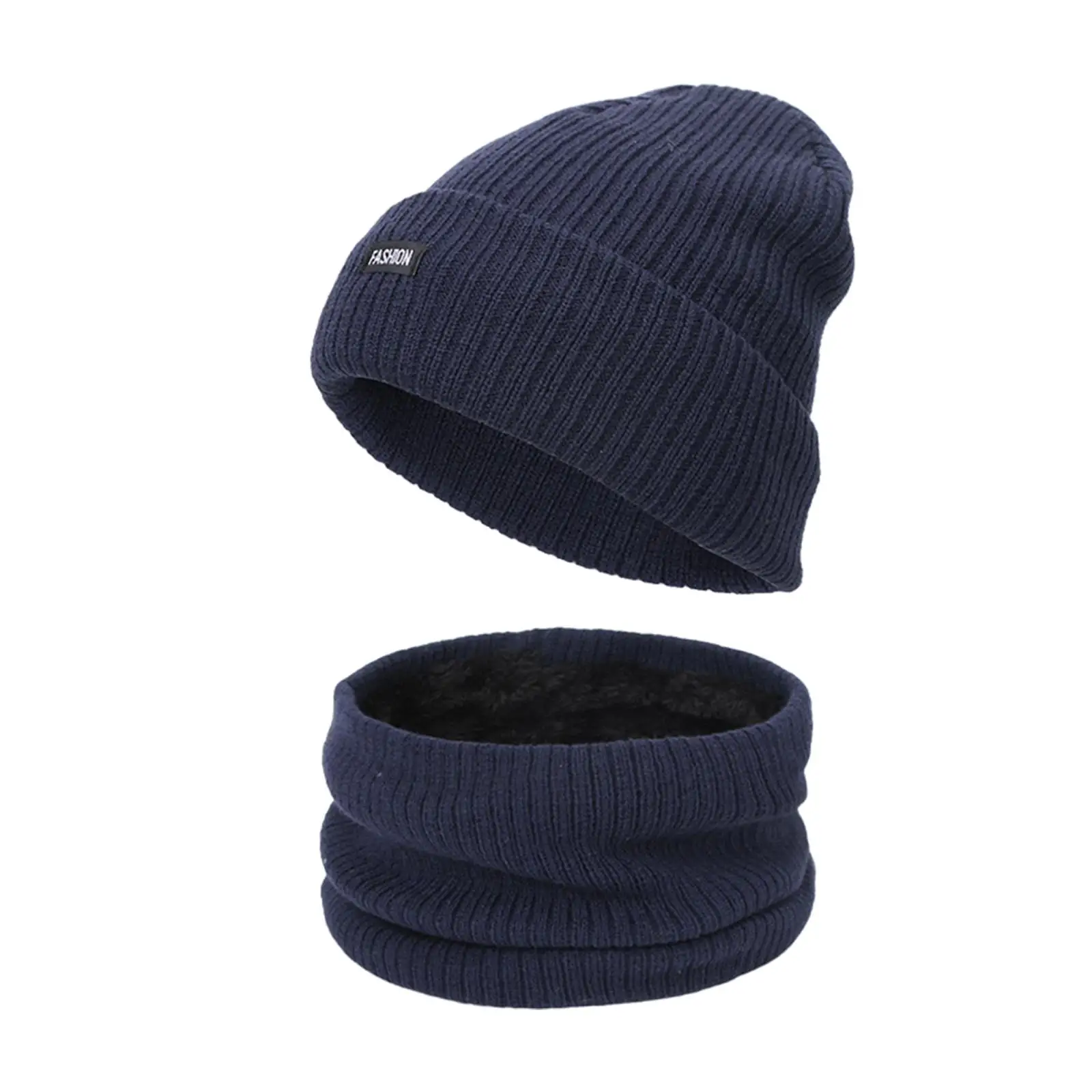шапка-шарф для мужчин и женщин, комплект из 2 предметов, зимняя шапка-шарф, теплая вязаная шапка с черепом Изображение 4