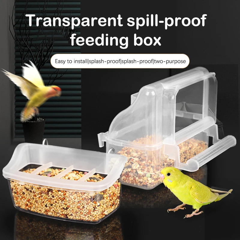 1 шт. Кормушка для попугаев С поилкой Пластиковый Подвесной контейнер для еды Аксессуары для клетки Принадлежности для домашних птиц Подвесная миска для воды Изображение 0