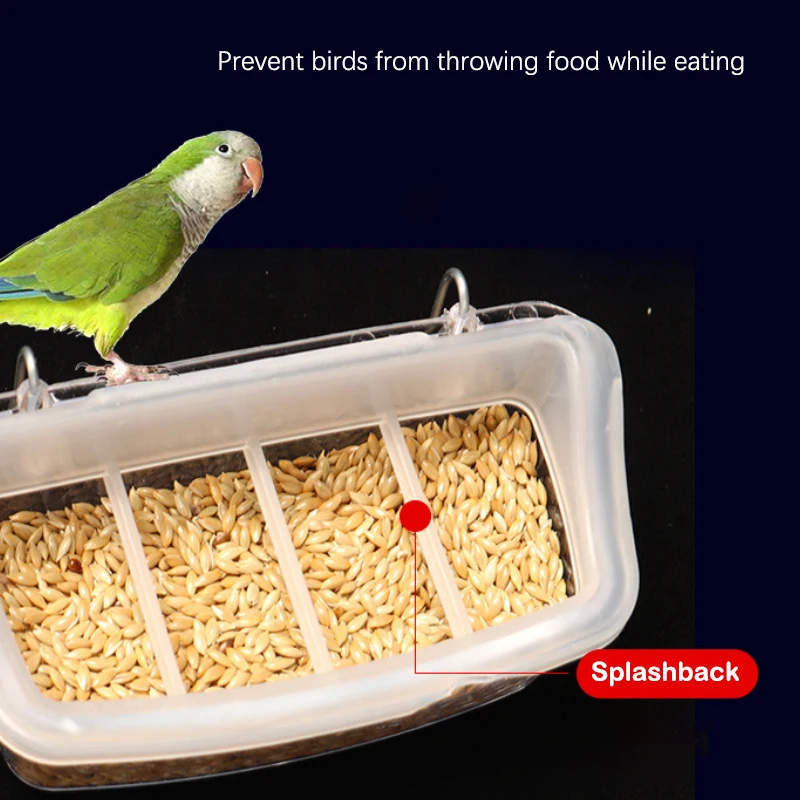 1 шт. Кормушка для попугаев С поилкой Пластиковый Подвесной контейнер для еды Аксессуары для клетки Принадлежности для домашних птиц Подвесная миска для воды Изображение 3