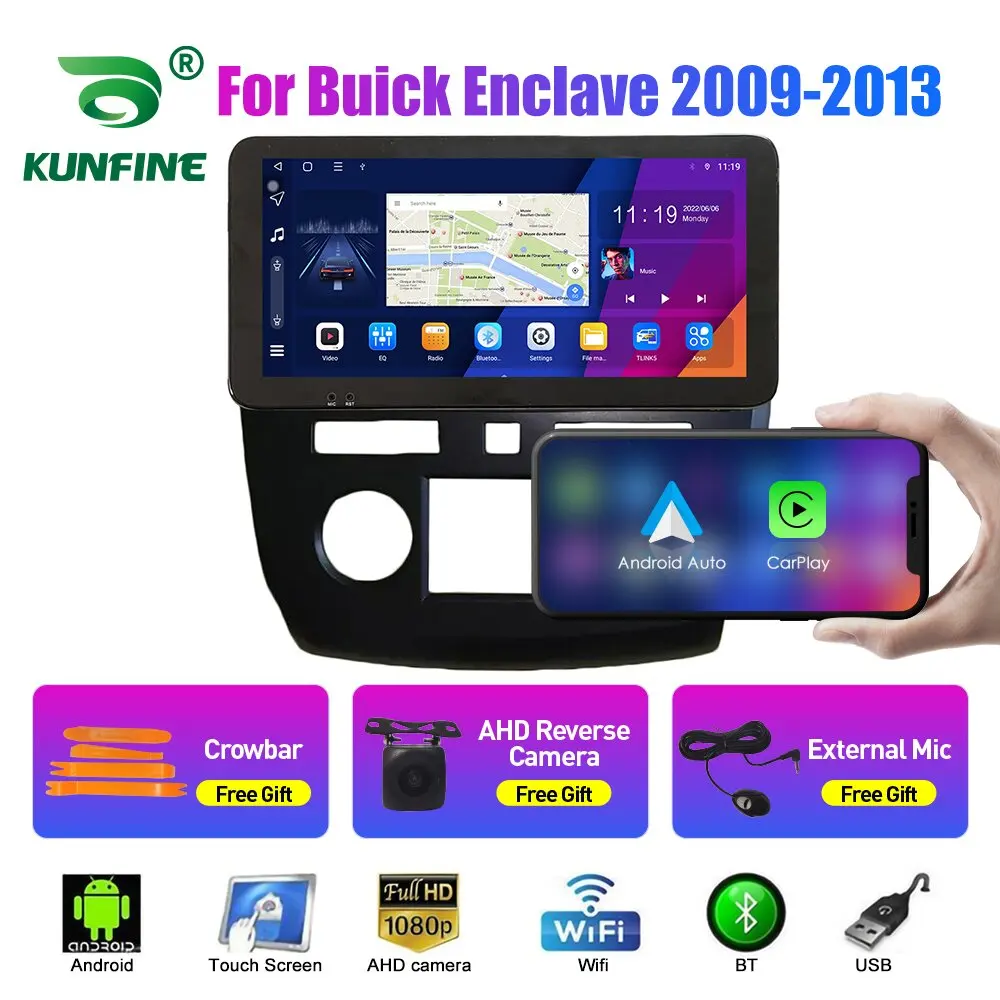 10,33 Дюймовый Автомобильный Радиоприемник для Buick Enclave 2009-2013 2Din Android Восьмиядерный Автомобильный Стерео DVD GPS Навигационный Плеер QLED Экран Carplay Изображение 0
