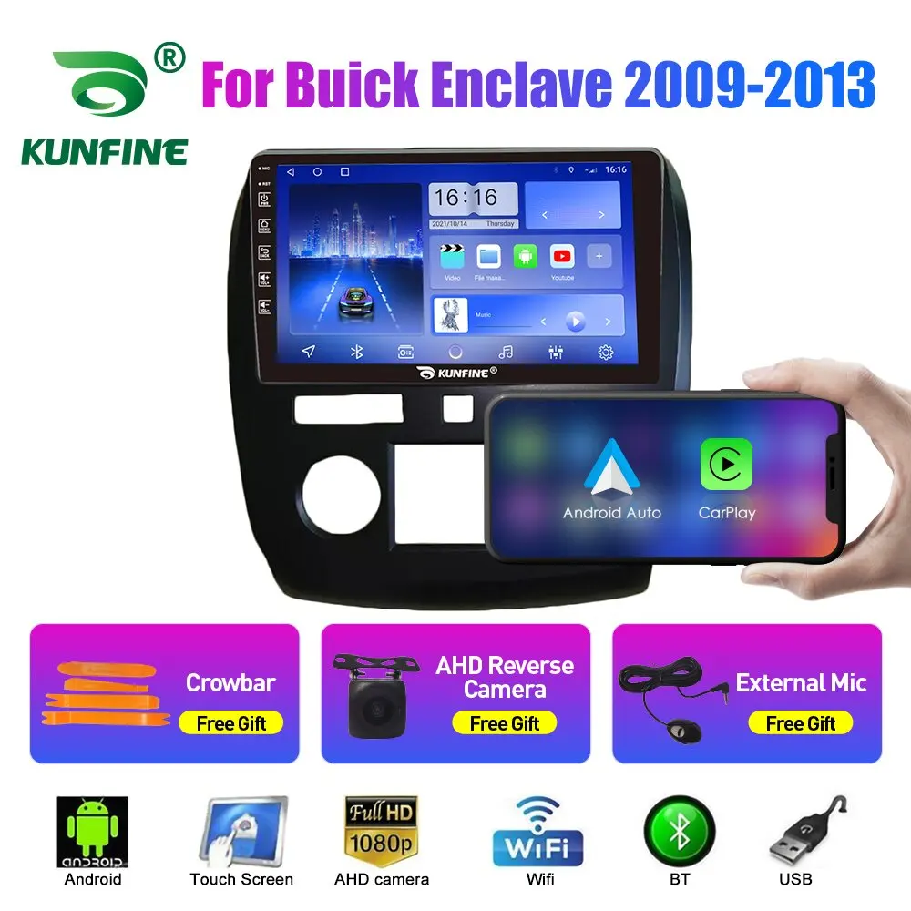 10,33 Дюймовый Автомобильный Радиоприемник для Buick Enclave 2009-2013 2Din Android Восьмиядерный Автомобильный Стерео DVD GPS Навигационный Плеер QLED Экран Carplay Изображение 1
