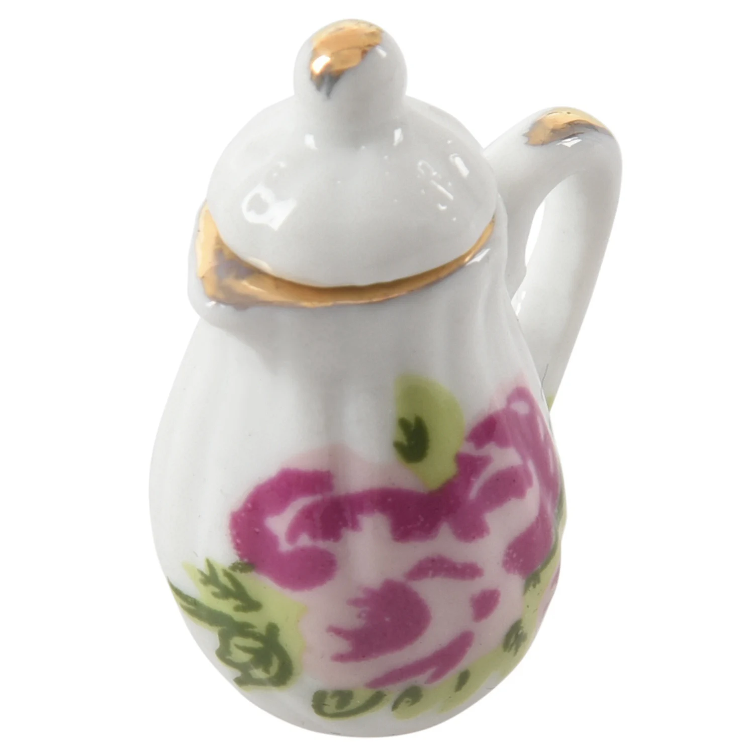 2 комплекта миниатюрной посуды, фарфоровый чайный сервиз - красочный цветочный принт и китайский Изображение 4