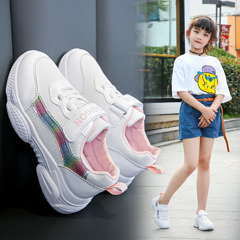 2023 Новая Детская Однотонная Белая Обувь для Мальчиков и Девочек, Повседневная Спортивная Обувь для настольных игр, Весенне-осенние Кроссовки Chaussures Fille Taille Изображение 5
