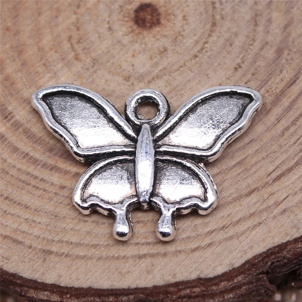 20шт подвески-бабочки из античного серебра 14x19 мм для изготовления ювелирных изделий B15345 Изображение 1