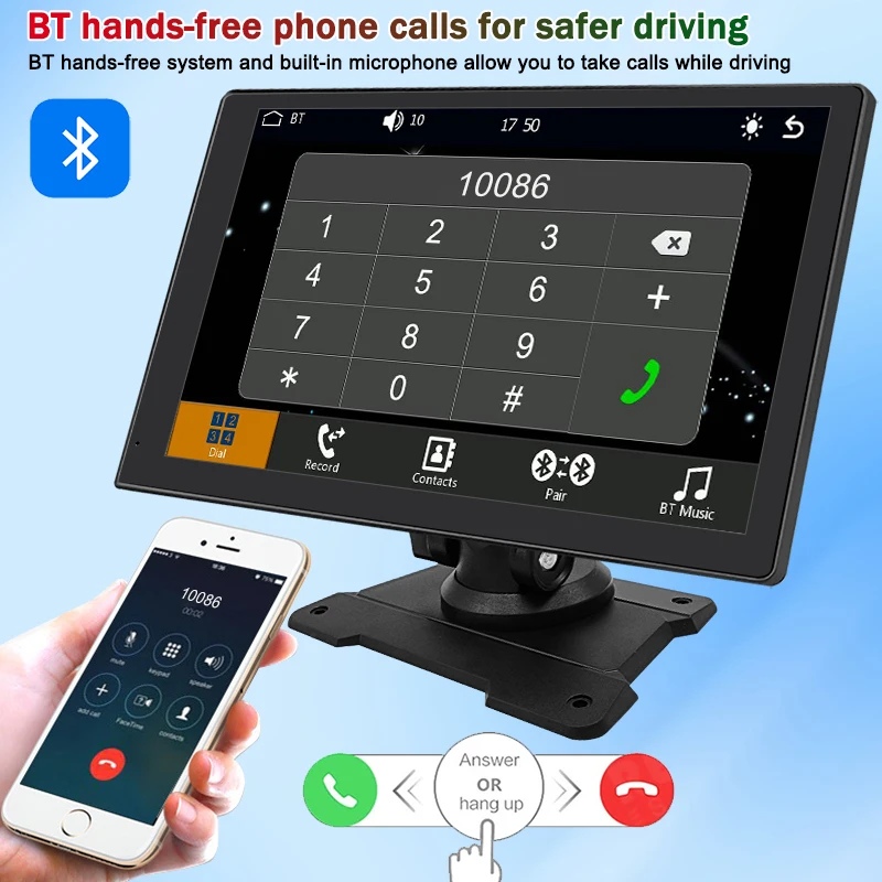 2DIN 9-дюймовый Android Auto ＆ Автомобильный мультимедийный плеер Apple Carplay Bluetooth для Kia Hyundai LADA Toyota Honda Mitsubishi Ford Изображение 4