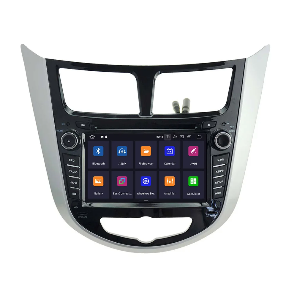 4 + 64 Android 10,0 Автомобильный Мультимедийный Плеер Navi GPS Для Hyundai Solaris Accent Verna 2011-2017 автомобильный DVD-радио Аудио стерео Головное Устройство Изображение 1