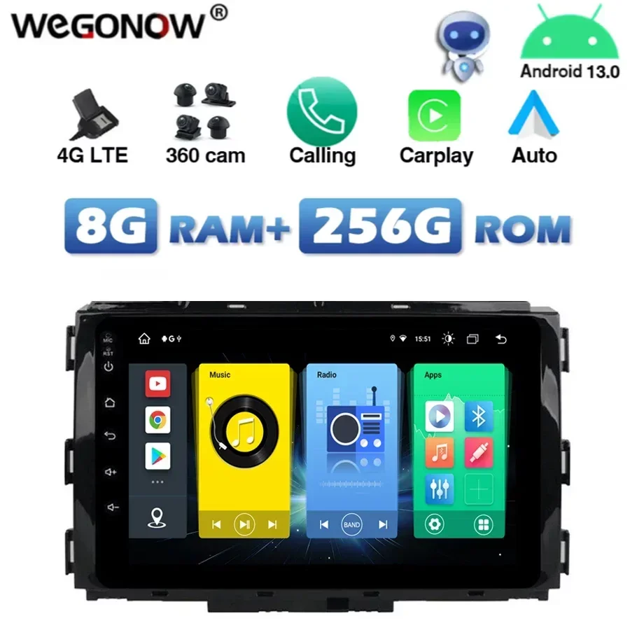 720P 4G SIM Автомобильный DVD-плеер DSP IPS Carplay Auto Android 13,0 8G + 256G Bluetooth Wifi GPS Карта RDS Радио Для kia Carnival 2014-2018 Изображение 0