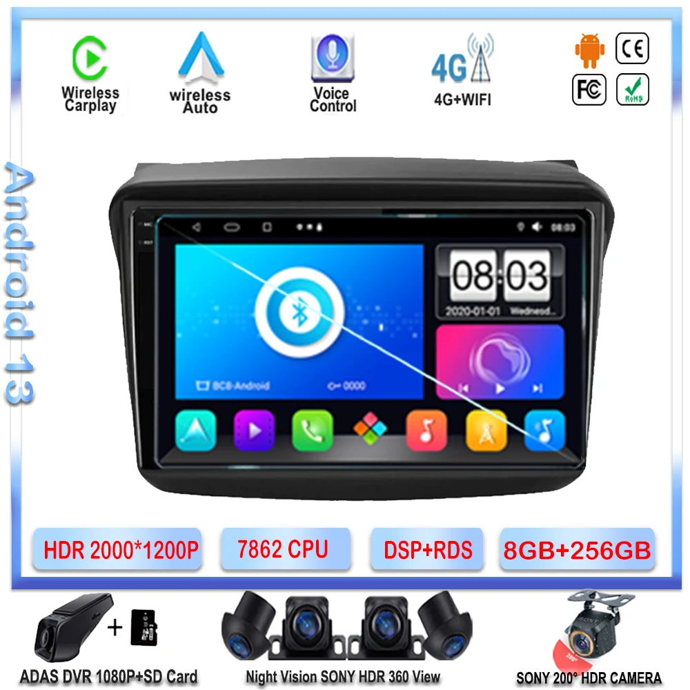7862 Процессор Android Для Mitsubishi Pajero Sport 2 L200 Triton 2008-2016 GPS Навигация Без 2din DVD QLED Экран видеорегистратор HDR Wifi Изображение 0