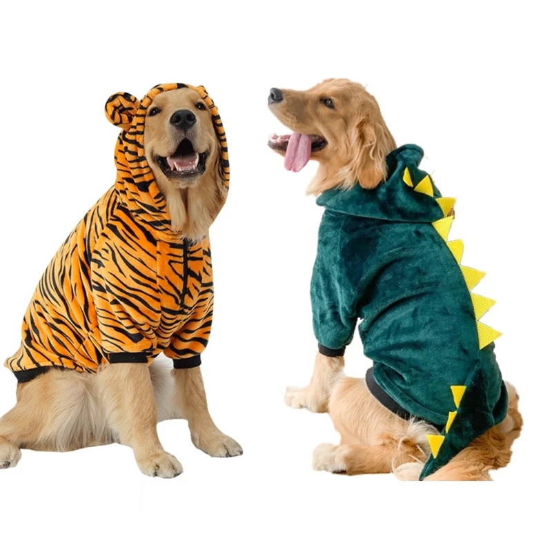 831B Толстовка с капюшоном с Динозавром для собак на тему Хэллоуина Для внутреннего и Наружного использования, Толстовка для Пеших прогулок, Свитер для Собак для Прогулок, Кемпинг Изображение 0