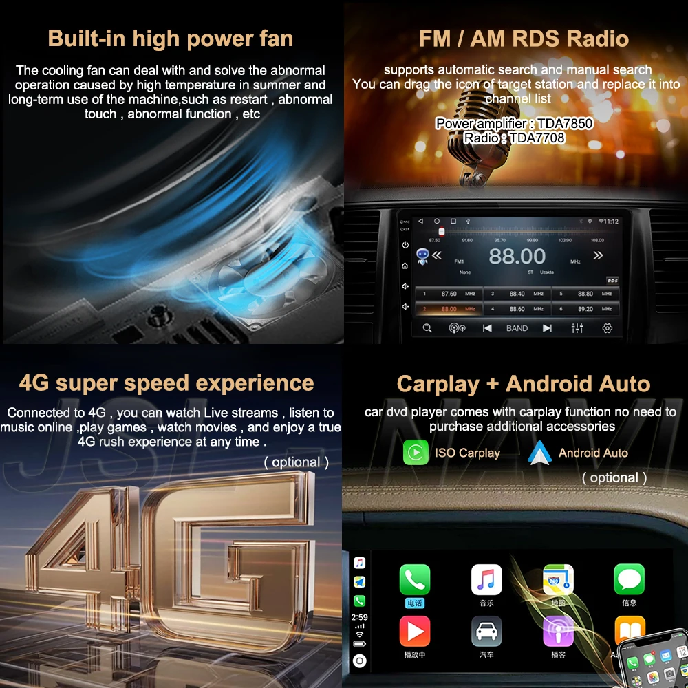 Android 13 Carplay Auto Автомагнитола для Lexus RX300 RX330 RX350 RX400H 2003-2014 Мультимедийный Видеоплеер GPS Навигация Стерео DSP Изображение 2