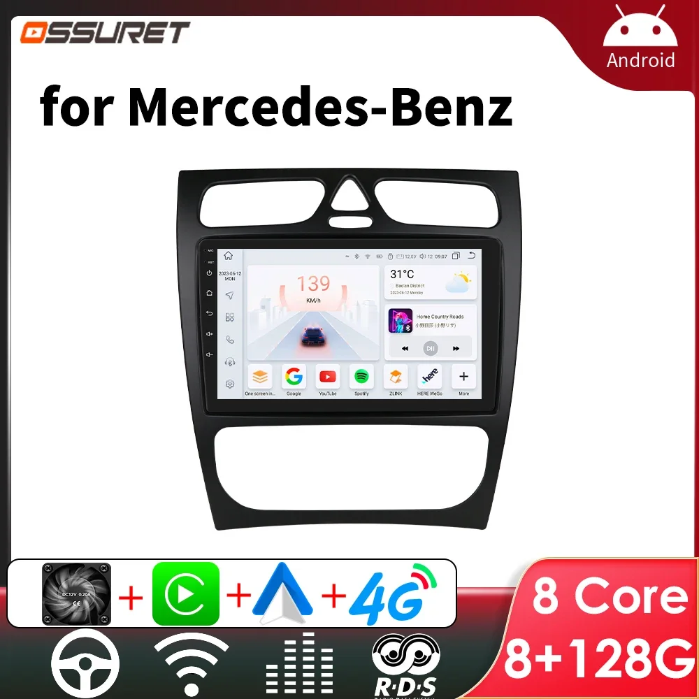 Android Автомобильный Радио Мультимедийный Плеер для Mercedes Benz W203 W168 W463 Viano Vito Vaneo C209 Carplay Экран GPS Стерео Изображение 0