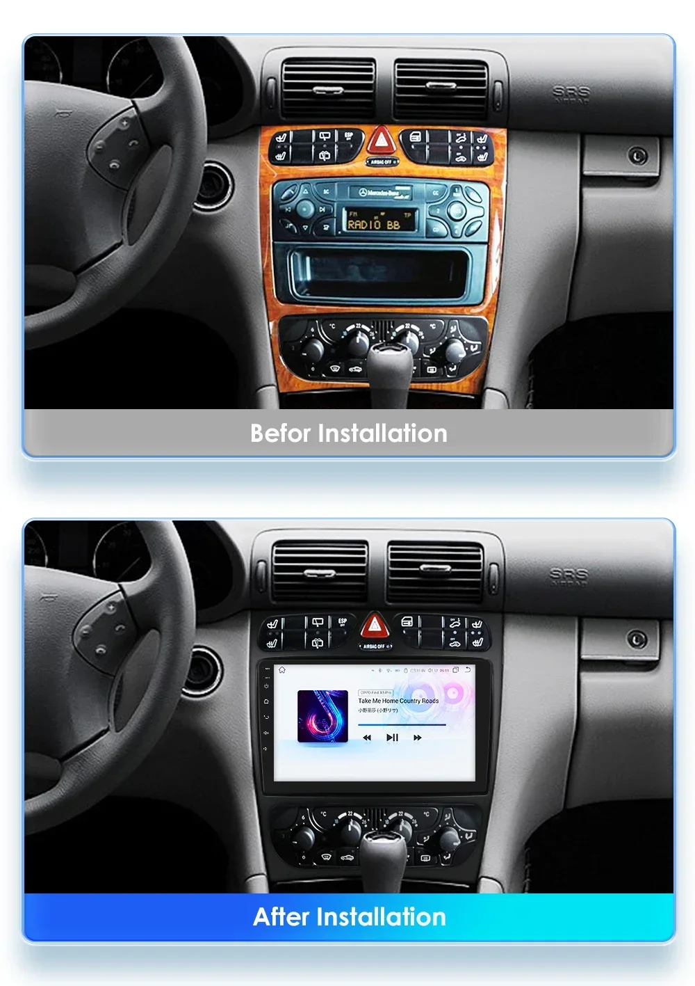 Android Автомобильный Радио Мультимедийный Плеер для Mercedes Benz W203 W168 W463 Viano Vito Vaneo C209 Carplay Экран GPS Стерео Изображение 1