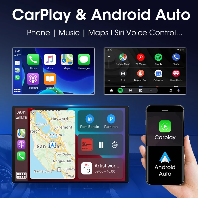 JMCQ 2 Din Android 12 Автомобильный Радио Мультимедийный Видеоплеер Для Renault Duster 2015-2018 Навигация GPS Carplay 4G WIFI Головное Устройство Изображение 1
