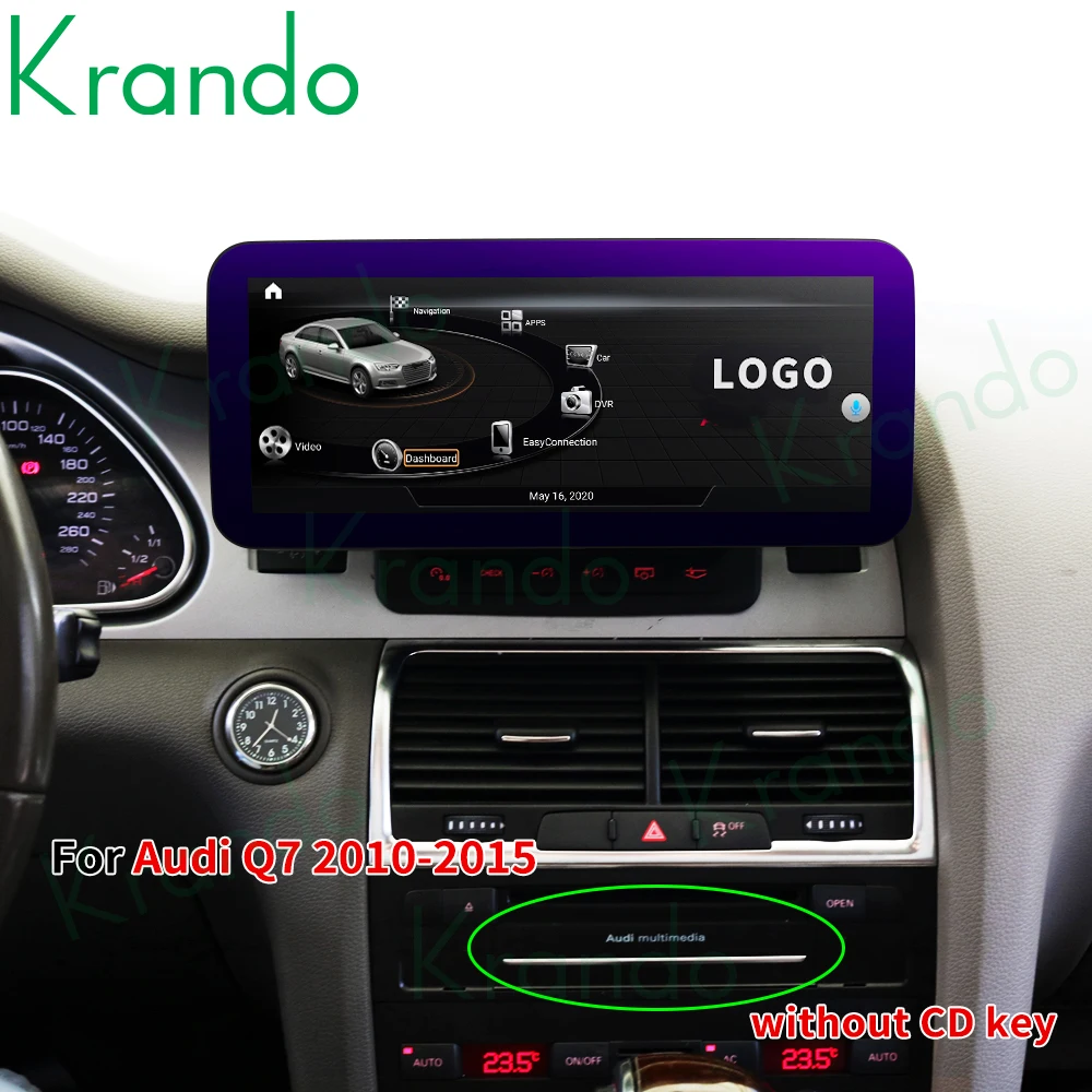 Krando Android 12.0 12.3 Дюймовый IPS Автомобильный Мультимедийный Плеер Для Audi Q7 2005-2015 Авторадио Навигация GPS Беспроводной Carplay Изображение 3