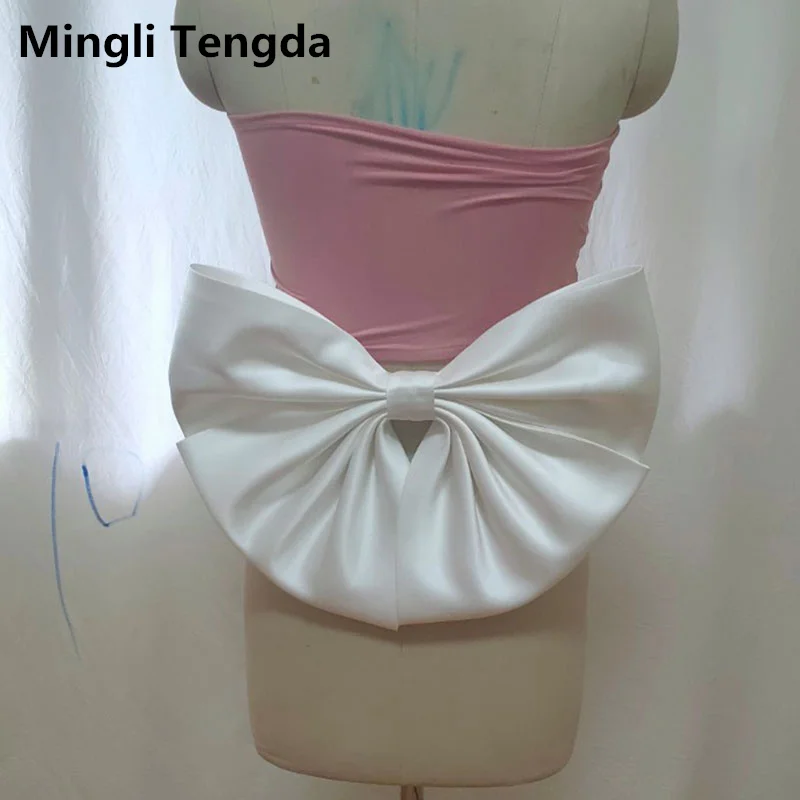 Mingli Tengda Bride Bow Атласные Съемные узлы, Съемные Свадебные Аксессуары, Женский Отдельный пояс с брошью, Модная вечеринка Изображение 0