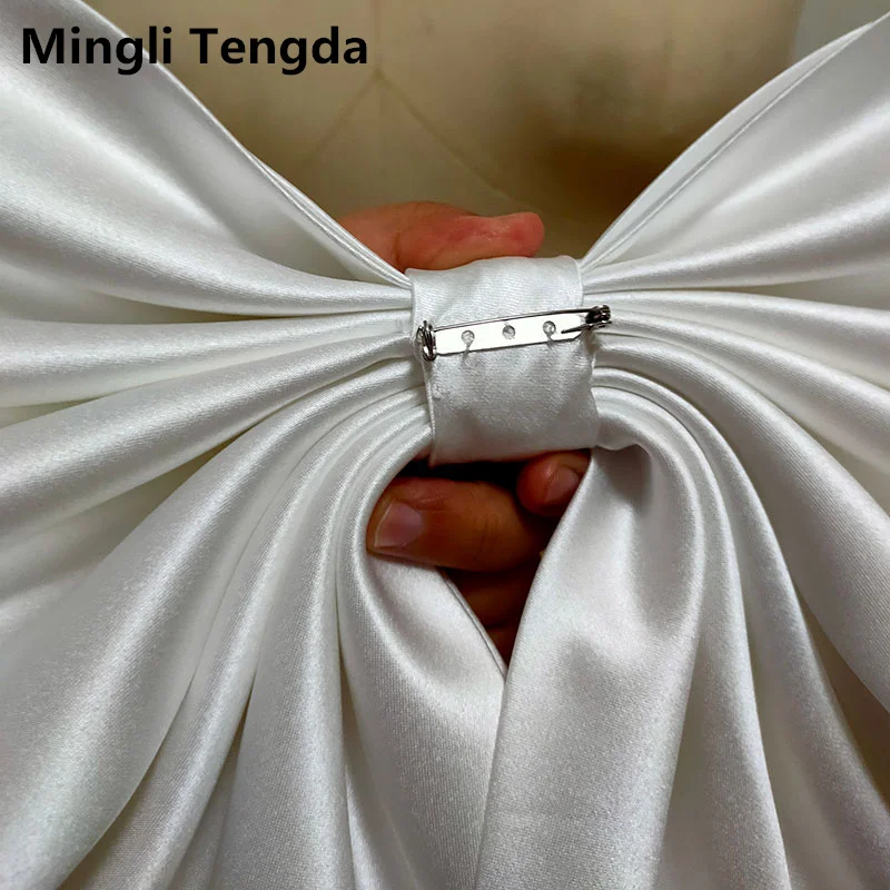 Mingli Tengda Bride Bow Атласные Съемные узлы, Съемные Свадебные Аксессуары, Женский Отдельный пояс с брошью, Модная вечеринка Изображение 3