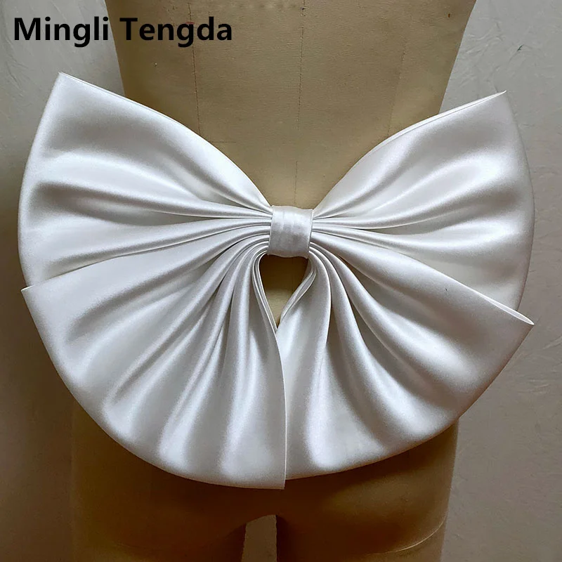 Mingli Tengda Bride Bow Атласные Съемные узлы, Съемные Свадебные Аксессуары, Женский Отдельный пояс с брошью, Модная вечеринка Изображение 4