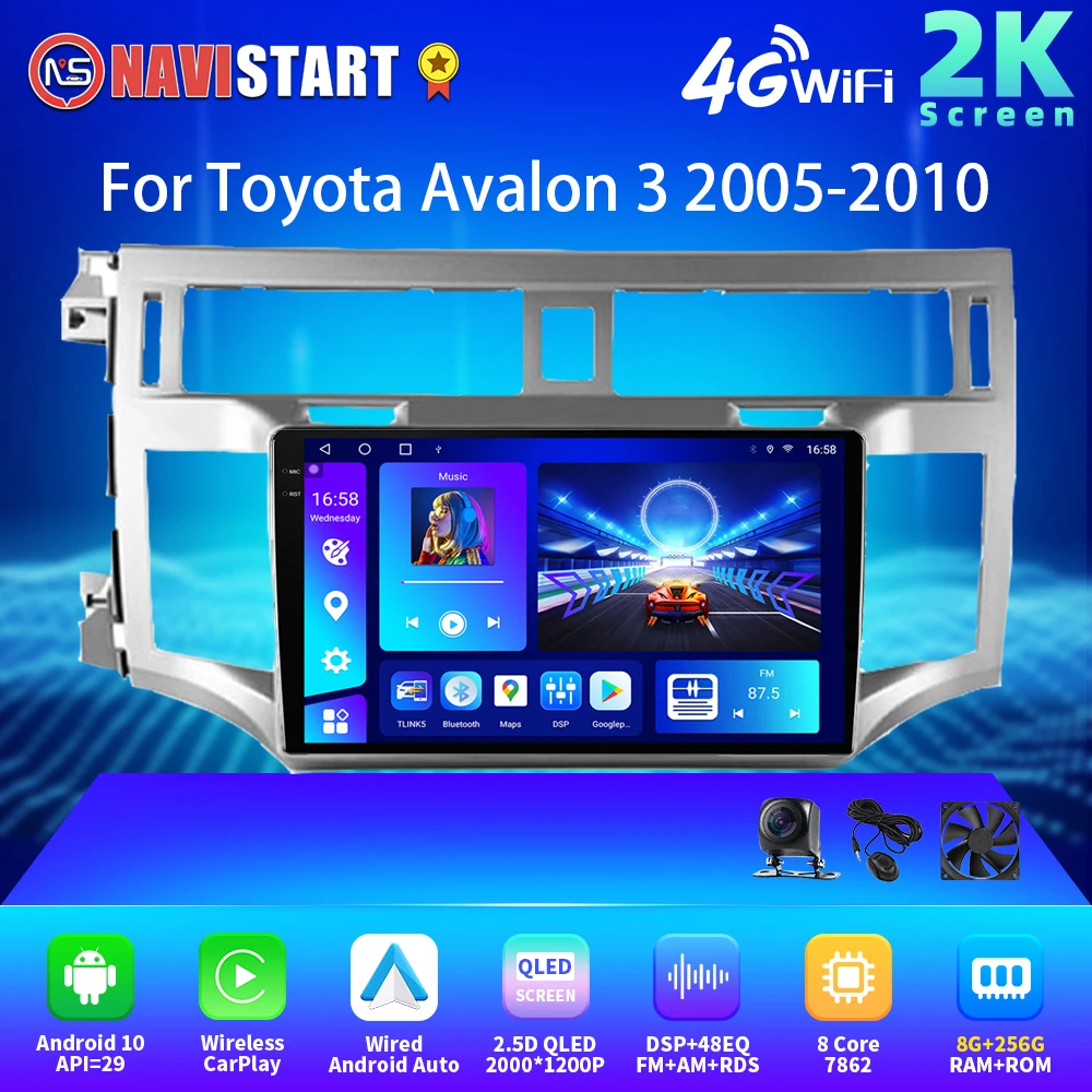 NAVISTART 2K 2000*1200 Автомобильное Радио Мультимедийная Навигация 4G WIFI GPS DSP Для Toyota Avalon 3 2005-2010 Android Auto Carplay 2 Din Изображение 0